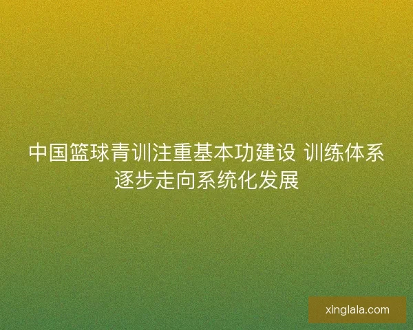 中国篮球青训注重基本功建设 训练体系逐步走向系统化发展
