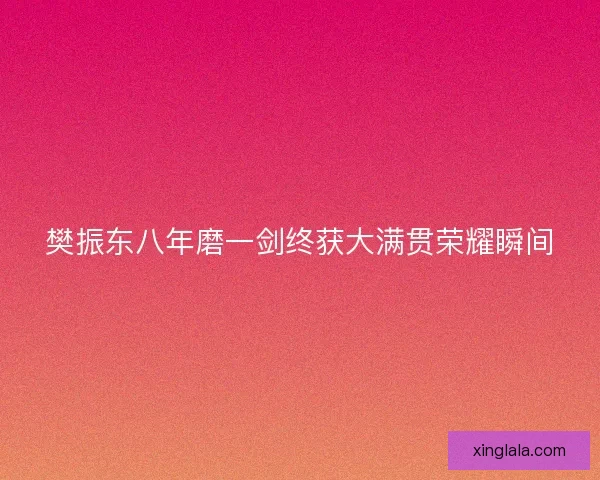 樊振东八年磨一剑终获大满贯荣耀瞬间