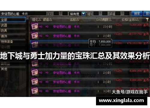 地下城与勇士加力量的宝珠汇总及其效果分析